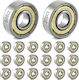 Set de 20 Rulmenți Metalici 608zz Cu Dublu Ecran de Protecție 8 X 22 X 7 Mm, Prelubrifiați, Pentru Trotinete, Skateboarduri, Role și Imprimante 3D, Argintii