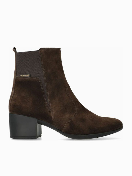 Lederne Damenstiefeletten D/Brown