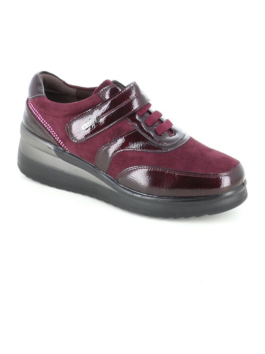 Women's Burgundy Sneakers 197/312-46_Burgundy