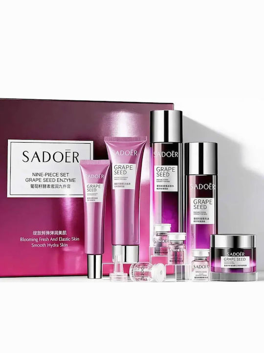 Set de Îngrijire pentru Hidratare & Strălucire Set Cadou de Îngrijire Sadoer cu Struguri 9 Buc