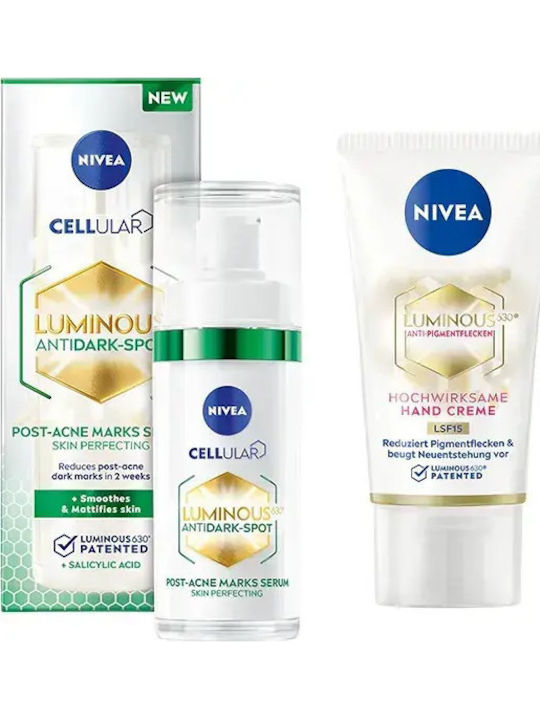 Set mit Luminous Serum zur Behandlung von Pickelmalen 30 ml + Luminous Handcreme 50 ml