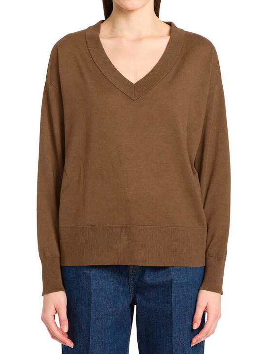 Marella Mlsfacella Women's Brown V-Neck Blouse