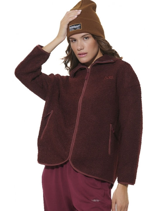 Body Action Damen Strickjacke Bordeaux