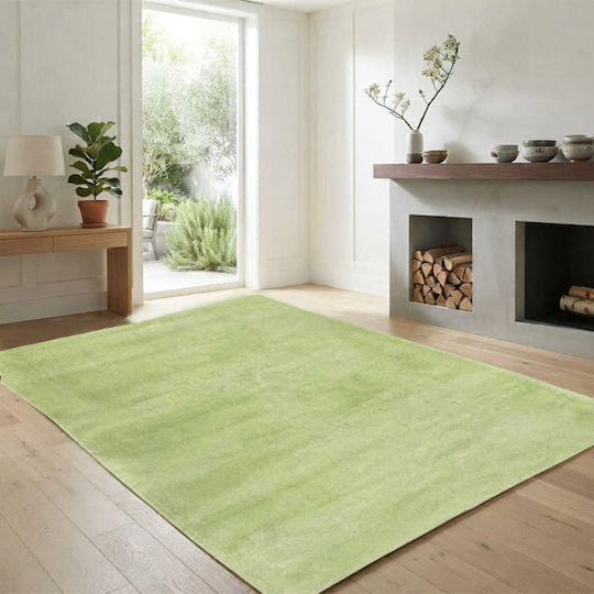 SpitiBazaar Rechteckiger Shaggy-Teppich Grün 200x290cm