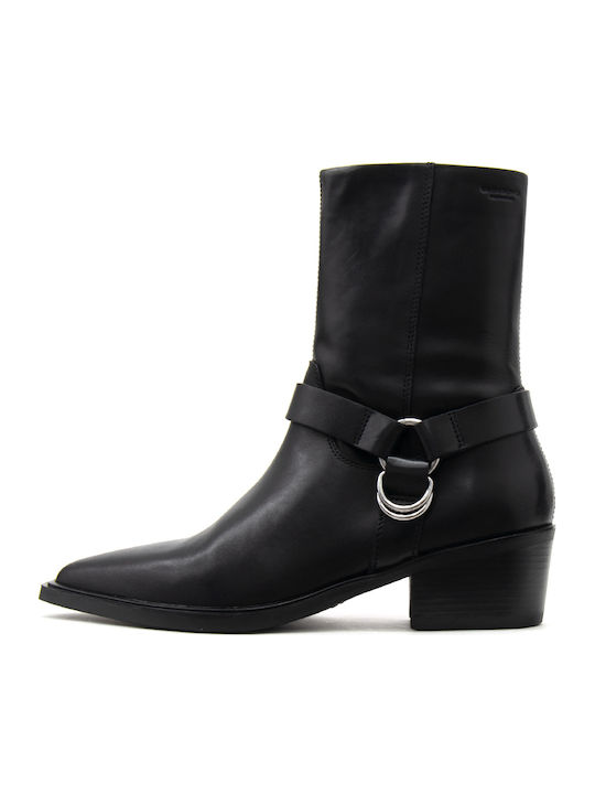 Vagabond Kelsey Damen-Lederstiefeletten mit mittelhohem Absatz Schwarz