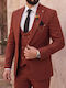 Men's Groom's Suit with Vest in a Slim Fit Rust