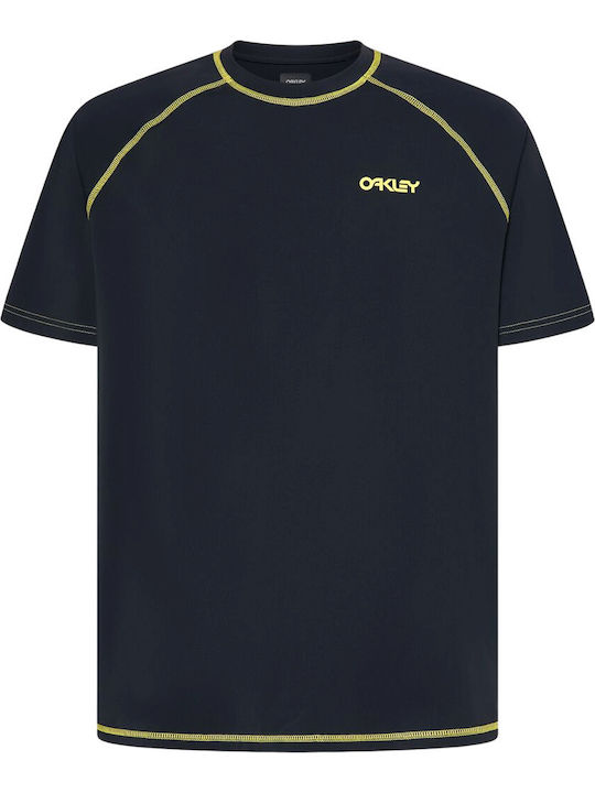 Oakley Tricou cu protecție solară pentru bărbați, cu mâneci scurte, UPF 50+, negru