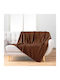 L-c Nelia Κουβέρτα Fleece Καναπέ 125x150εκ. Καφέ