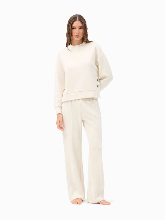 Ivory Melange Tracksuit Set