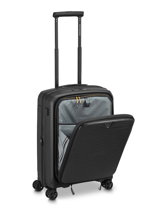 Roncato Hard Cabin Suitcase Black Height 55cm
