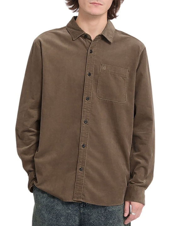 Volcom Zander Μακρυμάνικο Κοτλέ Πουκάμισο Earth