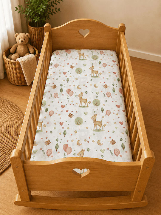 Bunny Bebe Baby-Baumwollwiegenlaken Kleines Reh...