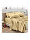 Olia Home Set Cearceafuri de Pat Dublu 220x240cm Bej (4buc)