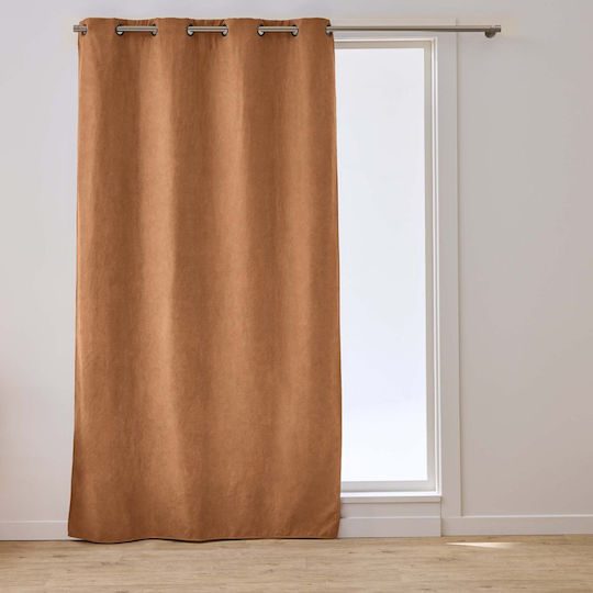 Κουρτίνα με Τρουκς L-c Isolia Camel 140x260εκ.