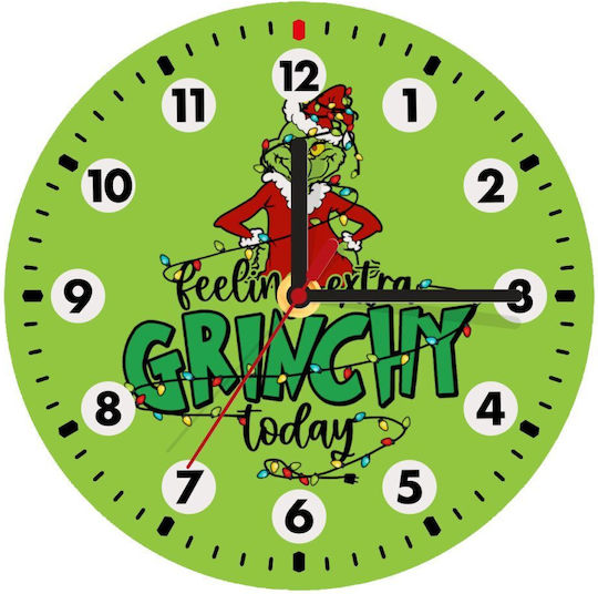 Koupakoupa Grinch Feeling Extra Grinchy Today Ρολόι Τοίχου Ξύλινο