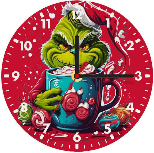 Koupakoupa Giggling Grinchy Galore Wooden Wall Clock Ø20cm