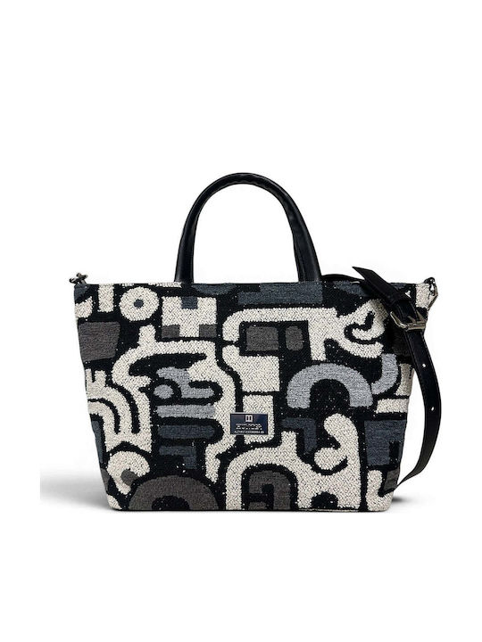 Γυναικεία Τσάντα Ώμου Maxi Tote Rosa Πολύχρωμο Μπλε