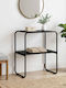 Black Oak Metal Console Table L100xW42.5xH70 cm