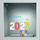 Χριστουγεννιάτικο Αυτοκόλλητο - Happy New Year 23 - 120cm X 120cm