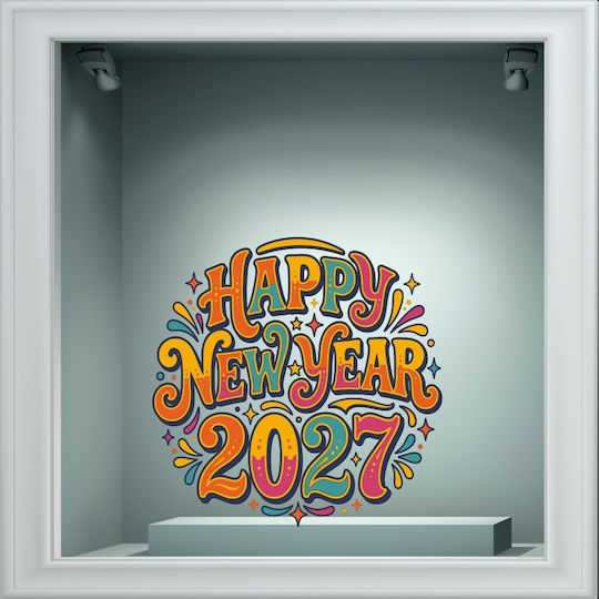 Χριστουγεννιάτικο Αυτοκόλλητο - Happy New Year 23 - 80cm X 80cm
