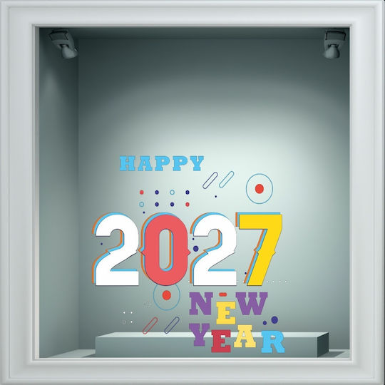 Χριστουγεννιάτικο Αυτοκόλλητο - Happy New Year 23 - 80cm X 80cm