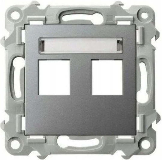 Ospel Sapphire Double Power Socket Grey
