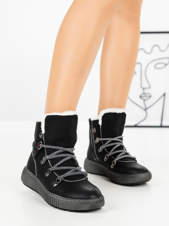 Kalapod Women's Ankle Boots with Platform Black