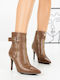 Women's Ankle Boots with High Heel Khaki