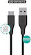 eSTUFF Infinite Grs USB-C-auf-USB-A-Kabel 2 m Schwarz Recycelter Kunststoff Superweich