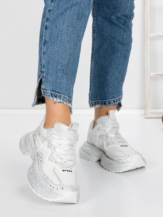 Damen-Flatform-Sneakers Weiß