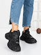 Damen-Flatform-Sneakers Schwarz