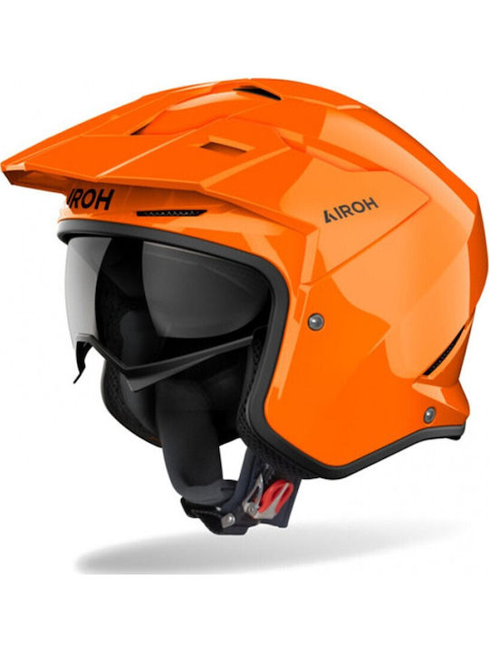 Airoh Kombakt Orange Gloss Мотоциклетна Каска Джет ECE 22.06 1150gr със Слънчев Визьор