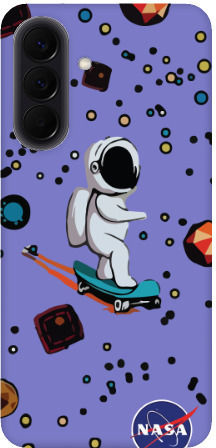Samsung A57 Astronaut Skateboard Lila Silikon TPU Hülle
