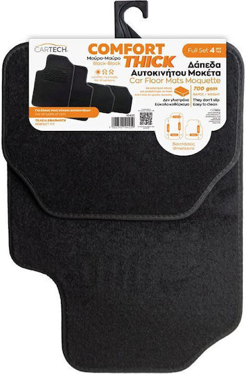 Cartech Δαπεδα Μοκετα Comfort Thick Μαυρο-μαυρο Full Set 4tmx 10425