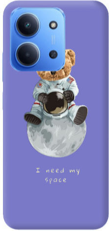 Husă Xiaomi Redmi 15c Din Silicon TPU Mov Cu Ursuleț În Spațiu