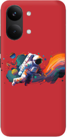 Xiaomi Poco X8 Pro Rainbow Space Rote Silikon-TPU-Handyhülle