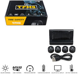 Solar-Reifendruckkontrollsystem TPMS mit 4 Sensoren und Digitalanzeige Tf252431