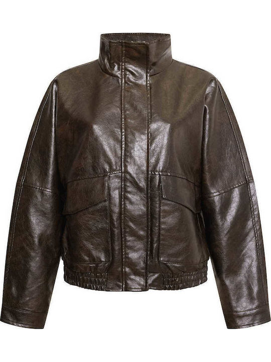 Celestino Γυναικείο Μπουφάν Δερματίνης Oversize...