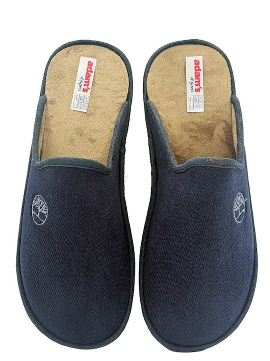 Adam's Shoes Herren Hausschuhe mit Fleece Blau