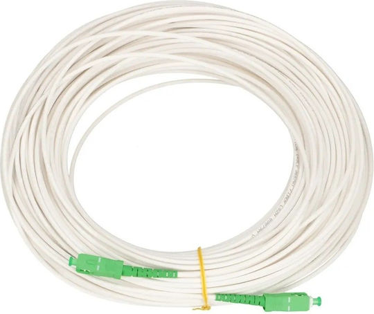Extralink Καλώδιο Οπτικής Ίνας SC/APC-SC/APC 15m Λευκό