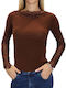 Mllmarte Women's Brown Lace Blouse