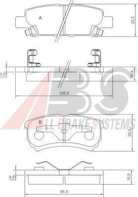 Hintere Bremsbeläge Mitsubishi Lancer 03 Outlander 03 Mn116929