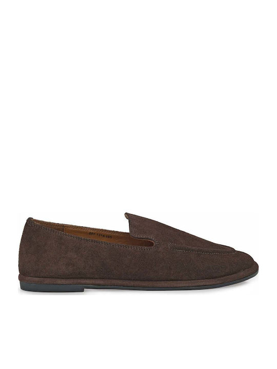 Suede Women's Loafers in Brown