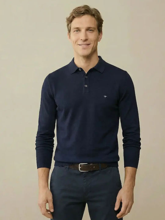 Long Sleeve Dark Blue Polo Shirt