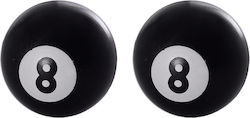 Oxford Motorcycle Valve Caps Billiard Balls 8 Black 2 Pcs