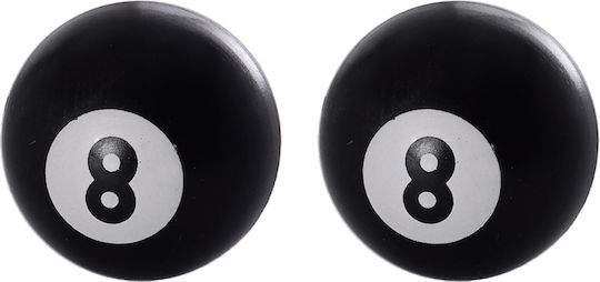 Oxford Motorcycle Valve Caps Billiard Balls 8 Black 2 Pcs