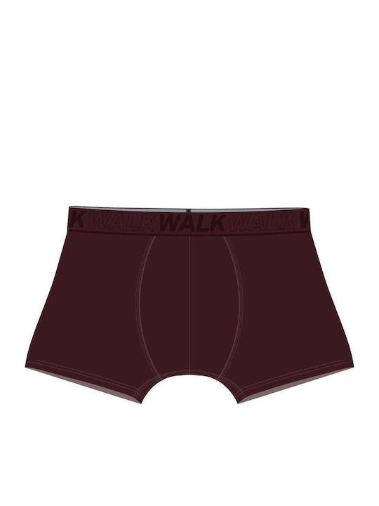 Walk Herren Boxershorts in Burgunderrot mit Muster