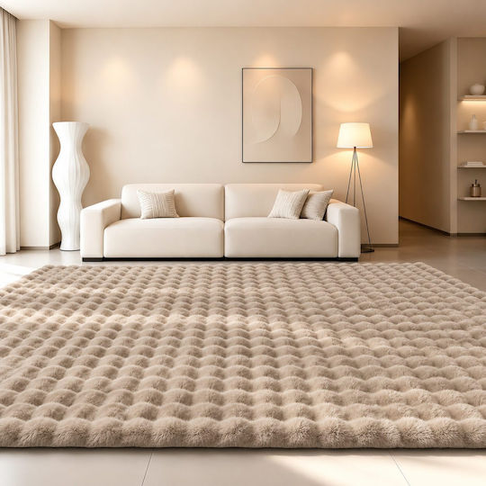Rabbit Bubble Правоъгълен Кожен Килим Camel 200x280cm