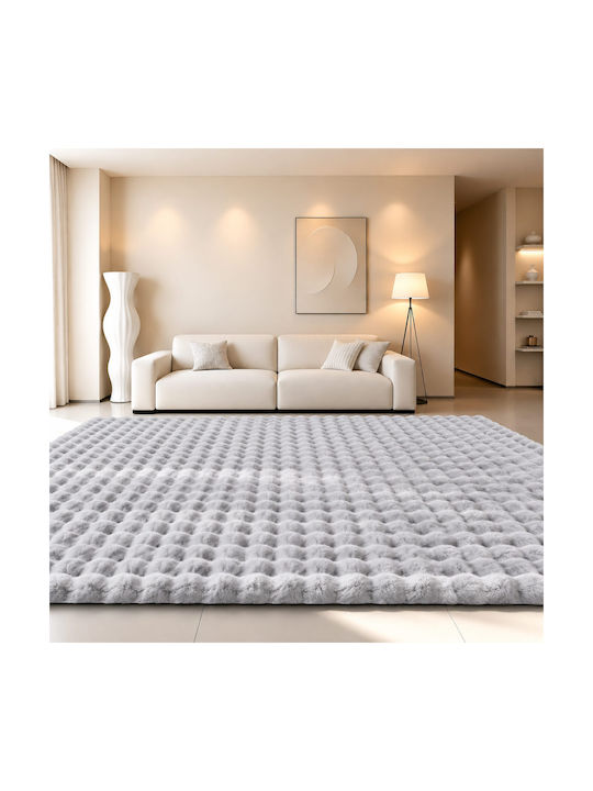 Rabbit Bubble Килим Правоъгълен Кожен Сив 160x2...
