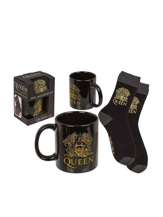 Out of the Blue Set Cadou Unisex Cană și Șosetă Queen 78-8445 Negre